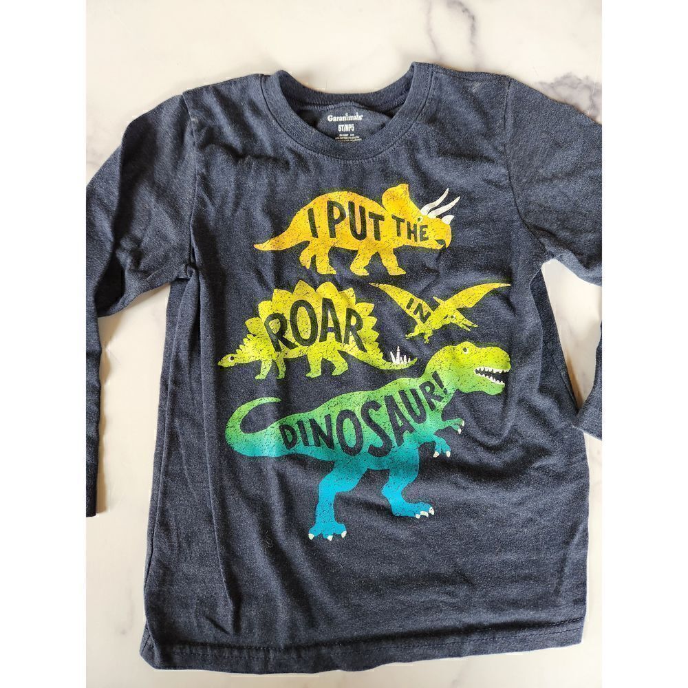 Garanimals 5t Dinosaur long sleeve navy blue tee shirt T-Rex